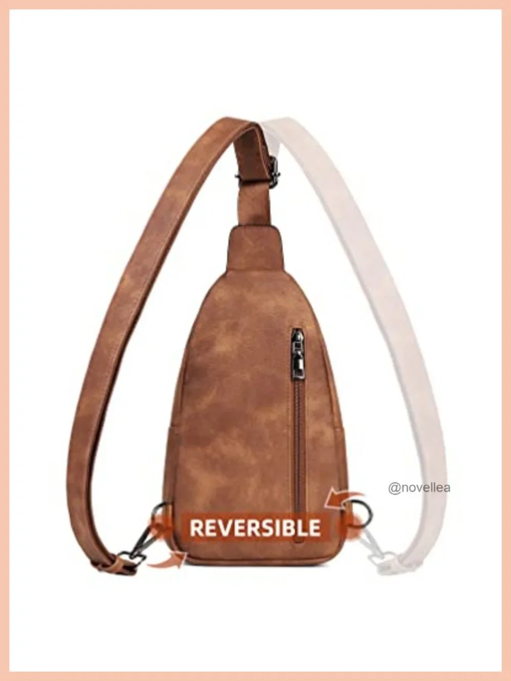 Sling Bag for Women Crossbody Fanny Pack with Adjustable Strap Faux Leather